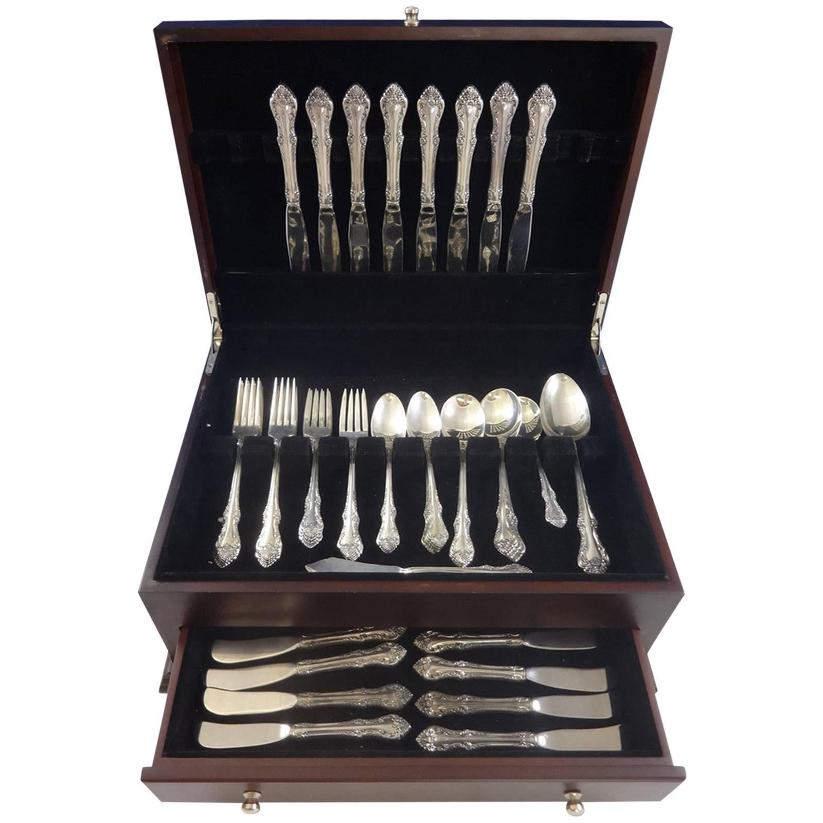 Melbourne by Oneida Sterling Silver Flatware Set for 8 Service 52 Pieces For Sale