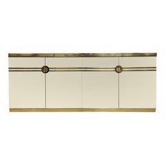 Vintage Pierre Cardin Credenza - Post Modern Art Deco Style Cabinet - Brass