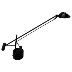 Mid Century Articulating Desk Lamp, Mattschwarz, Italienisch, 1980er Jahre