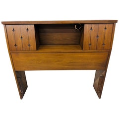 Mid-Century Modern Broyhill Saga Walnut Twin Size Headboard