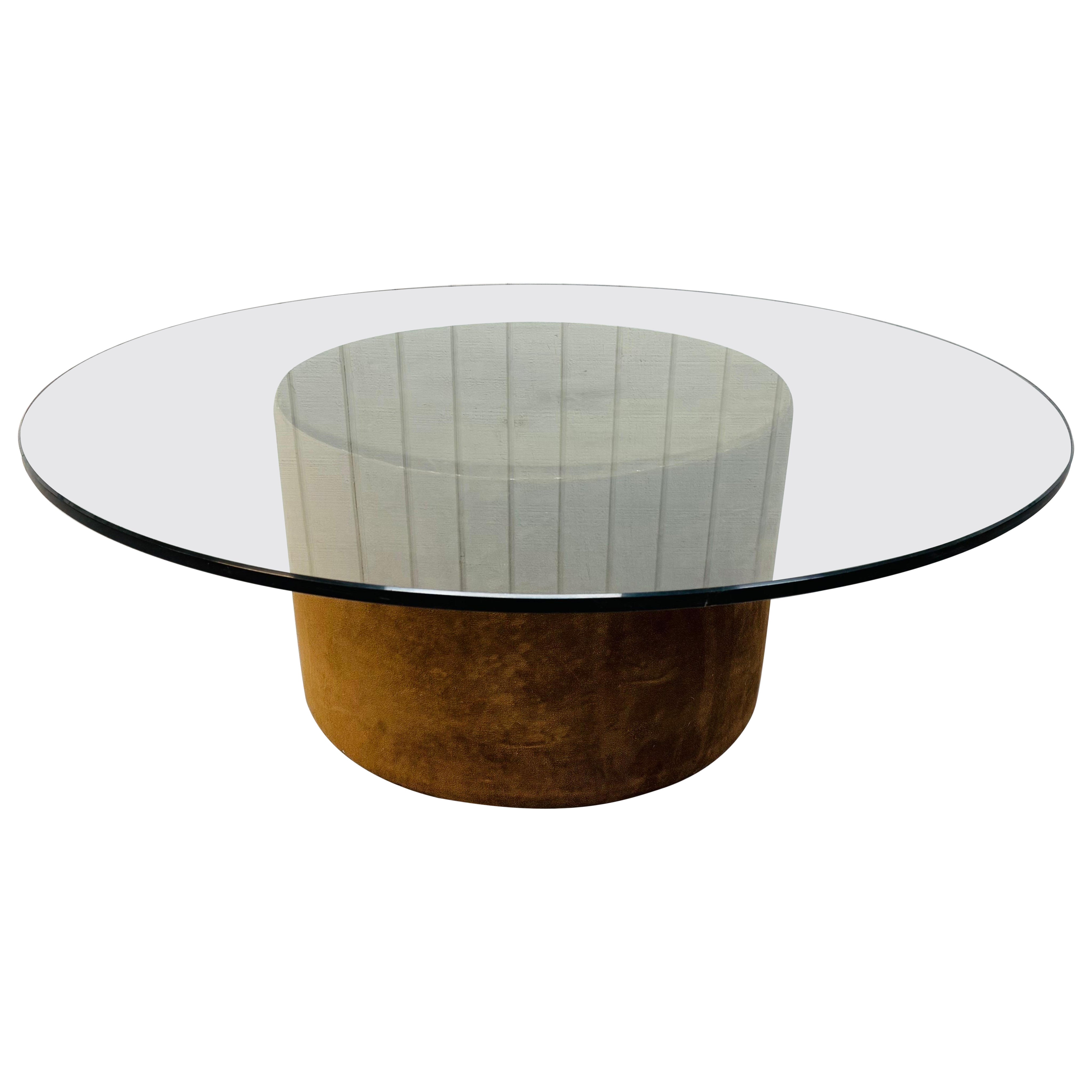 Mid-Century Modern Adrian Pearsall Glass Top Drum Coffee Table