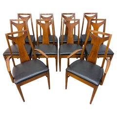 Mid-Century Modern Kent Coffey Perspecta Walnut Dining Chairs - Set of 10