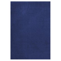 Classic Solid Wool Rug Blue Foncé