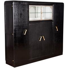 French Art Deco Cabinet Painted Black, 1930s 8