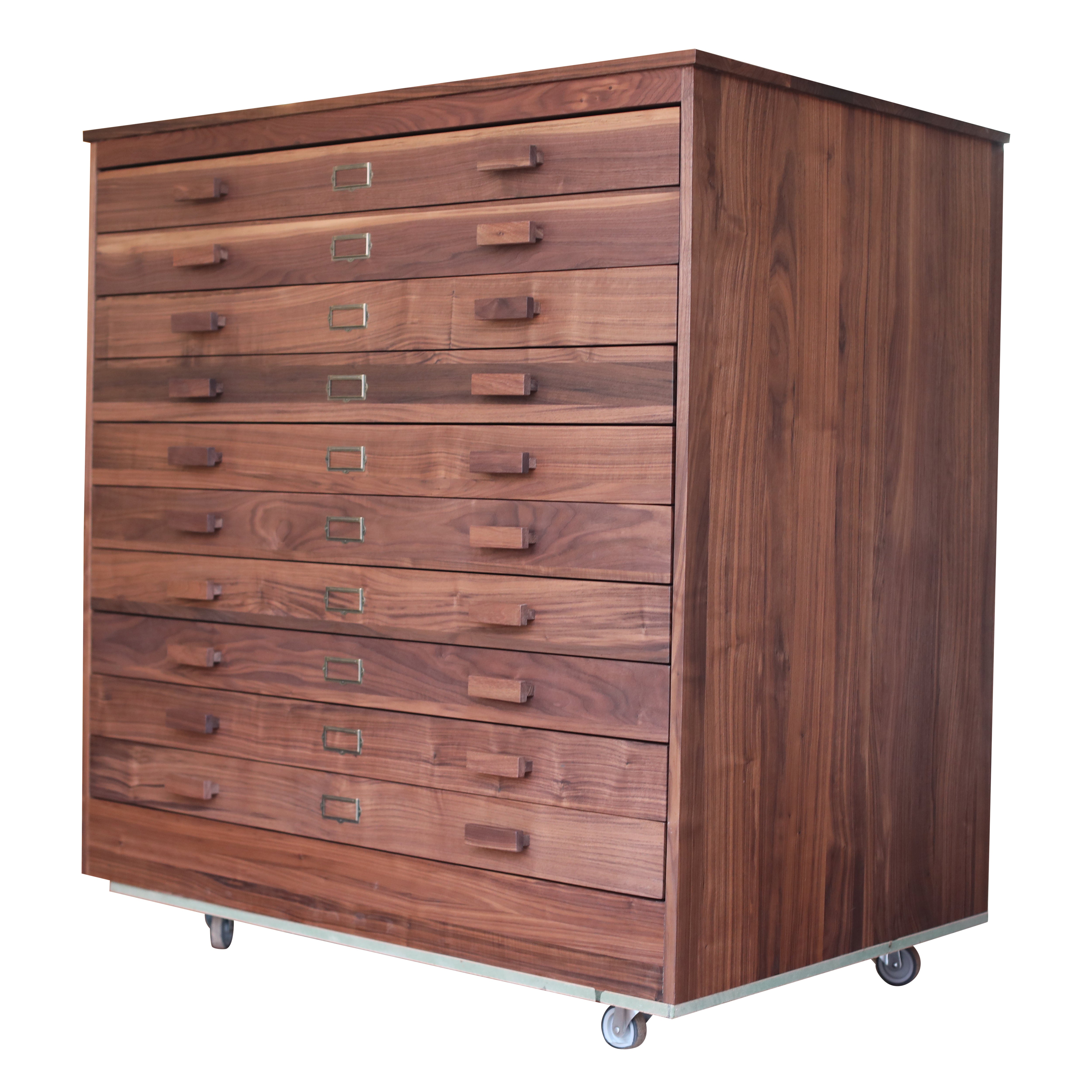 Classic Walnut Chest of Drawers with Sleek Lines - Walnut Wood Chest of Drawers