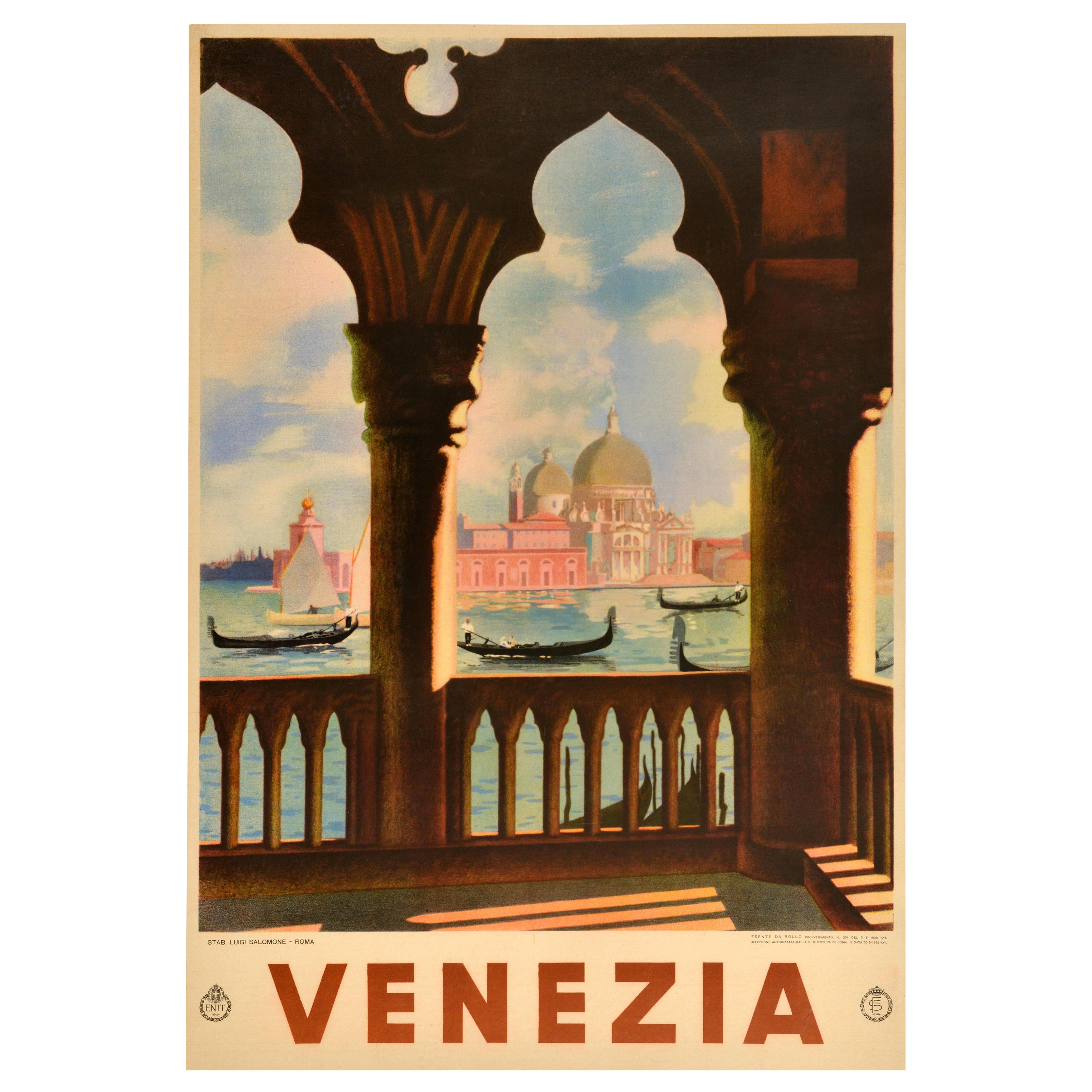 Original Vintage Travel Poster Venezia ENIT Venice Santa Maria Della Salute