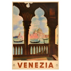 Original Vintage Travel Poster Venezia ENIT Venice Santa Maria Della Salute