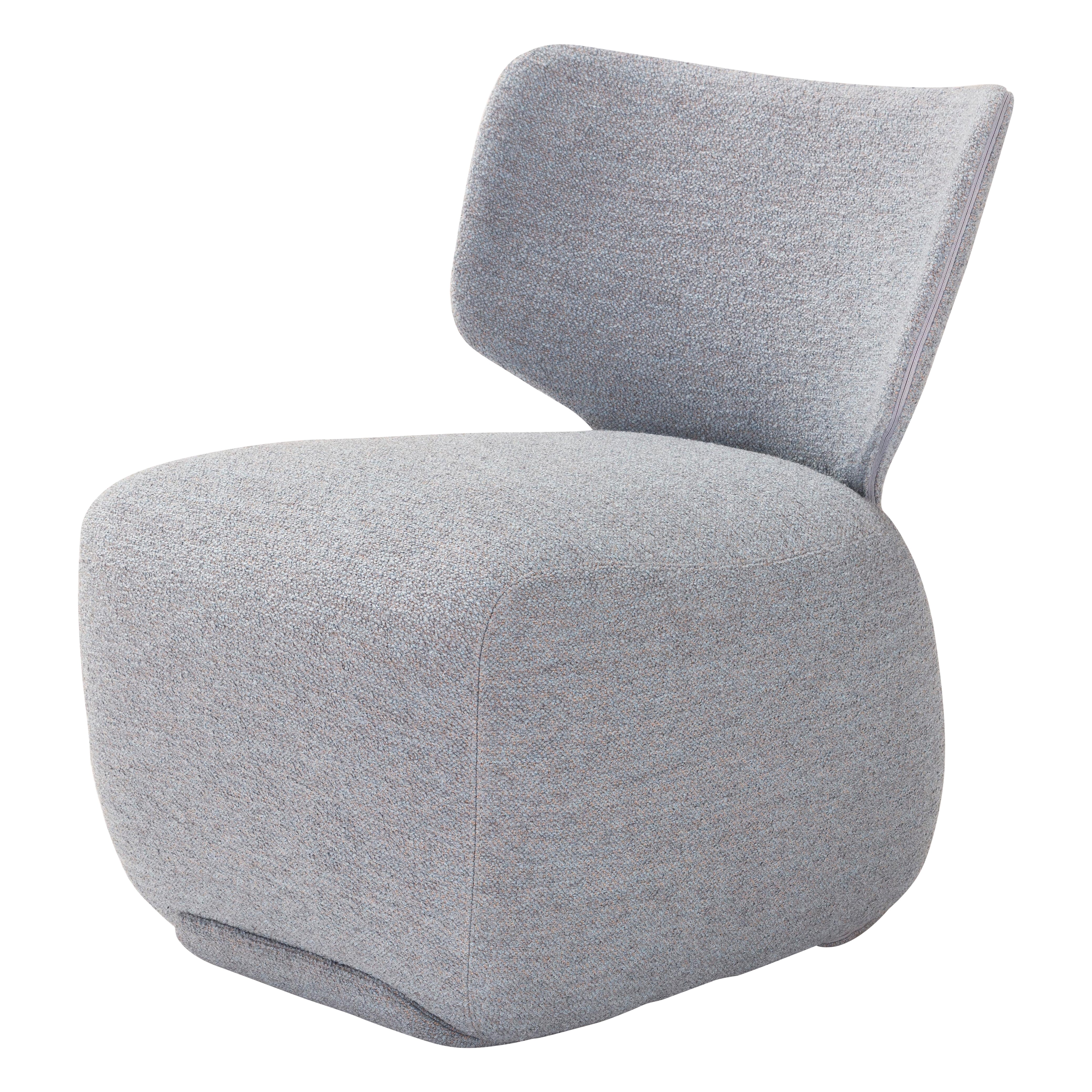 Contemporary Lounge Chair 'NOA' Light Blue, Ortisei col.15