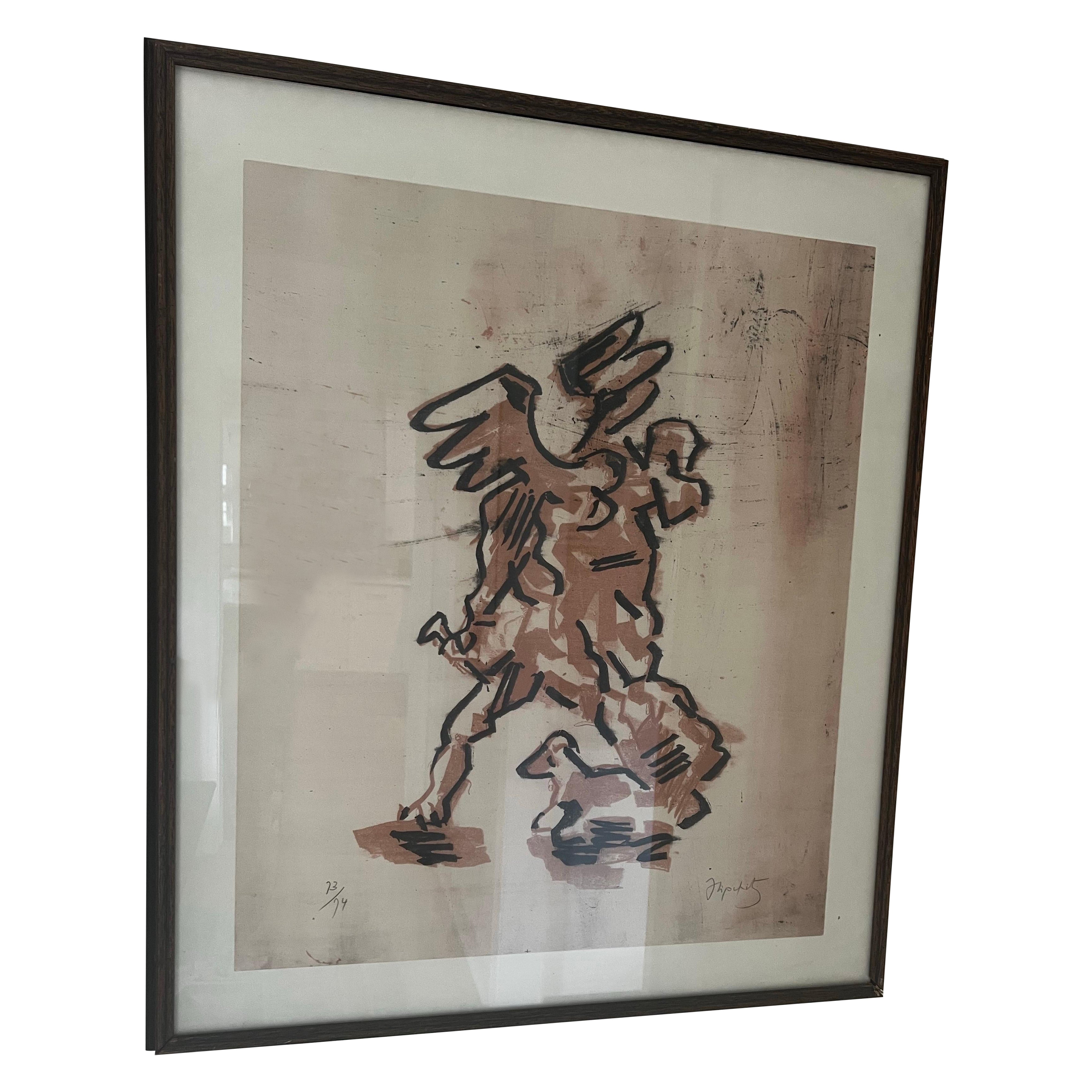 Jacques Lipchitz - Sacrificio di Isacco Litografia incorniciata - firmata/numerata