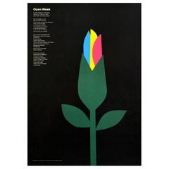 Original Vintage Cartel Publicitario Flor London College Of Printing Eckersley