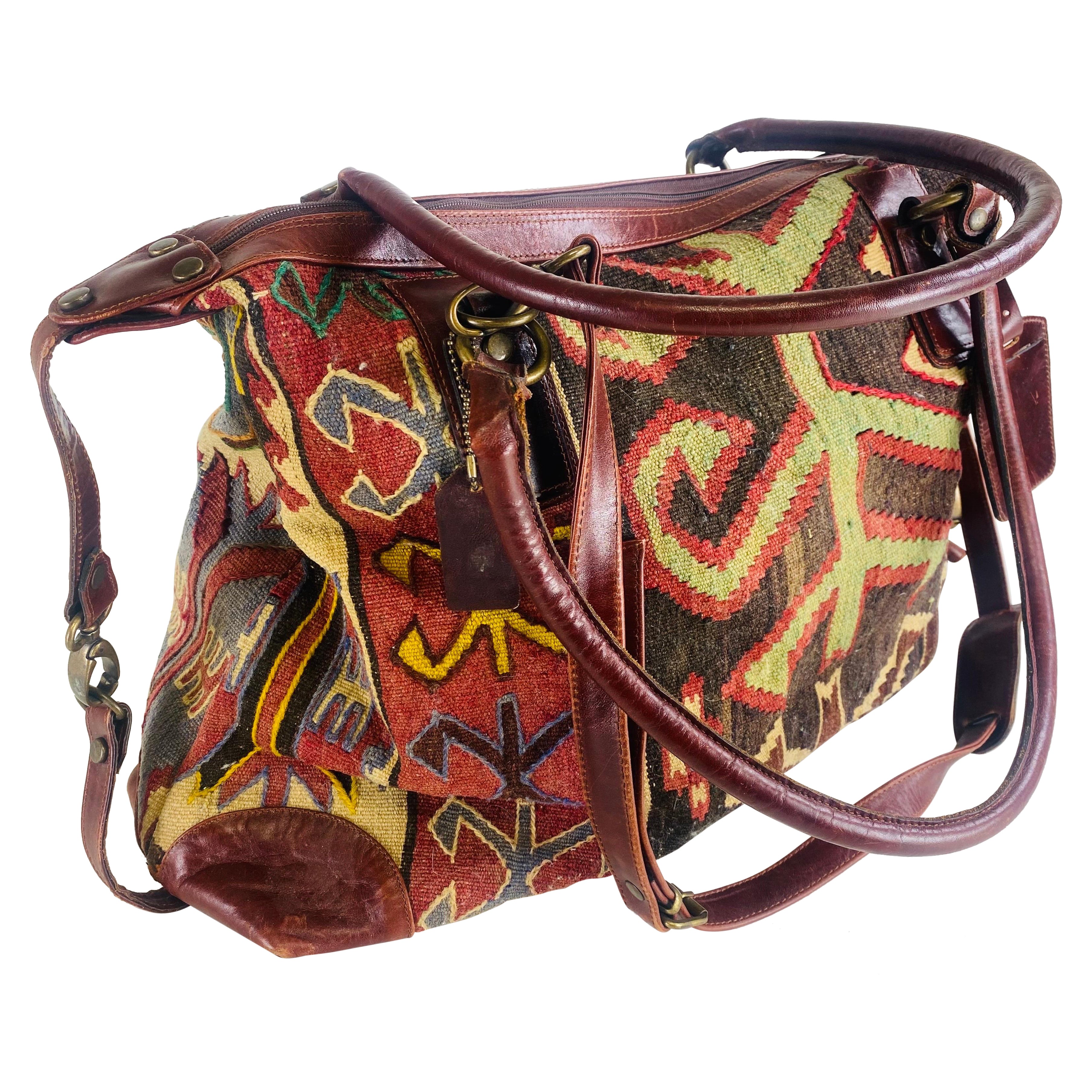 Handsome vintage killam and leather satchel
