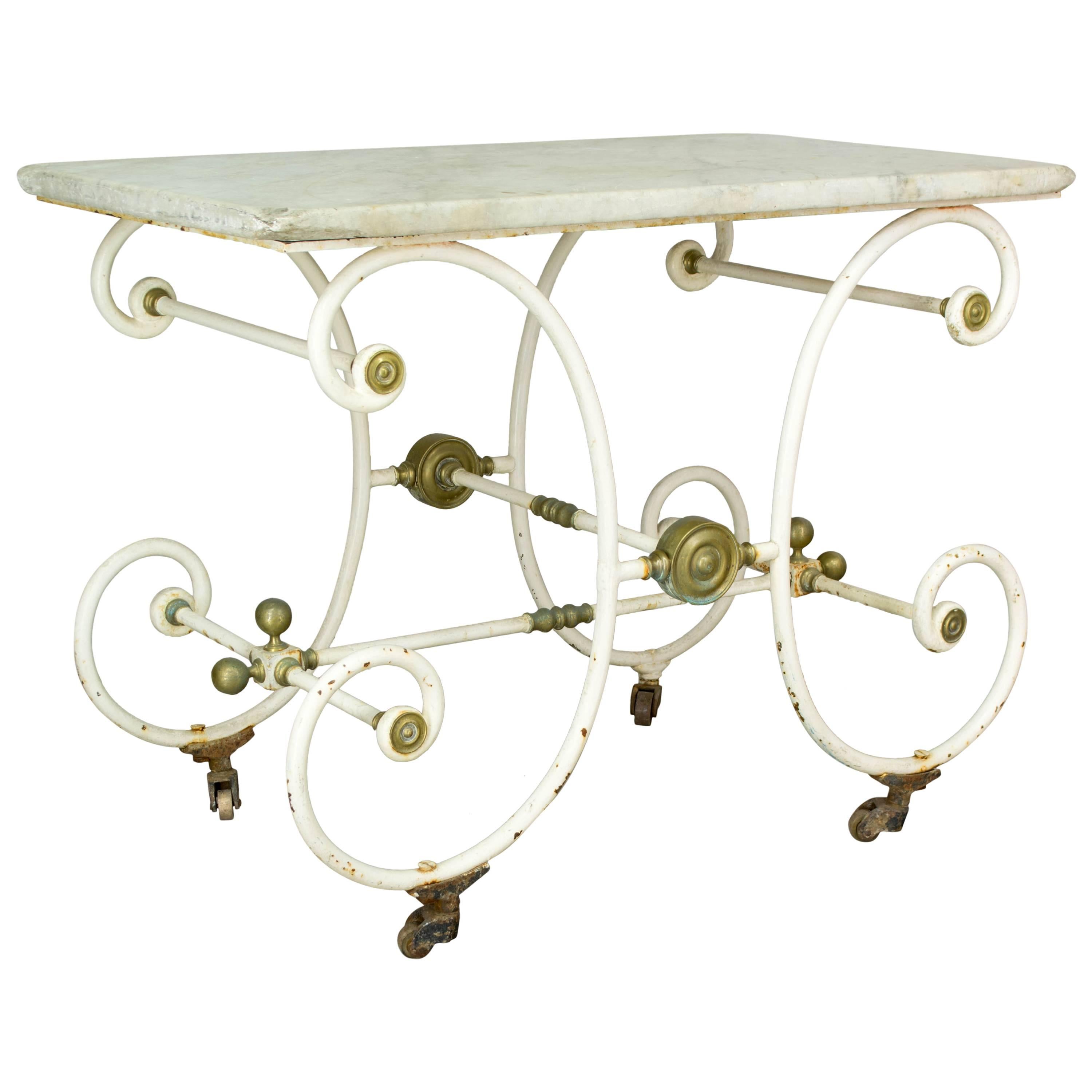 19th Century French Iron Baker's Table