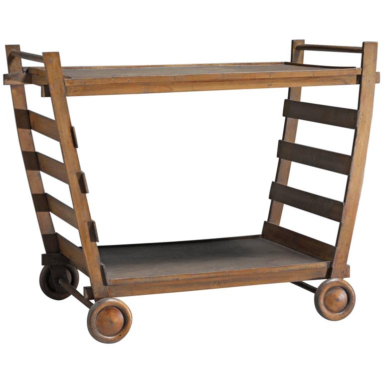 Gerrit Rietveld Very Rare Wooden Serving Trolley Netherlands 1940s Gerrit Rietveld Very Rare Wooden Serving Trolley Netherlands 1940s For