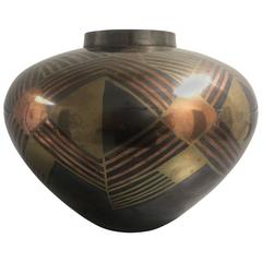 Art Deco Enameled Bronze Vase 3
