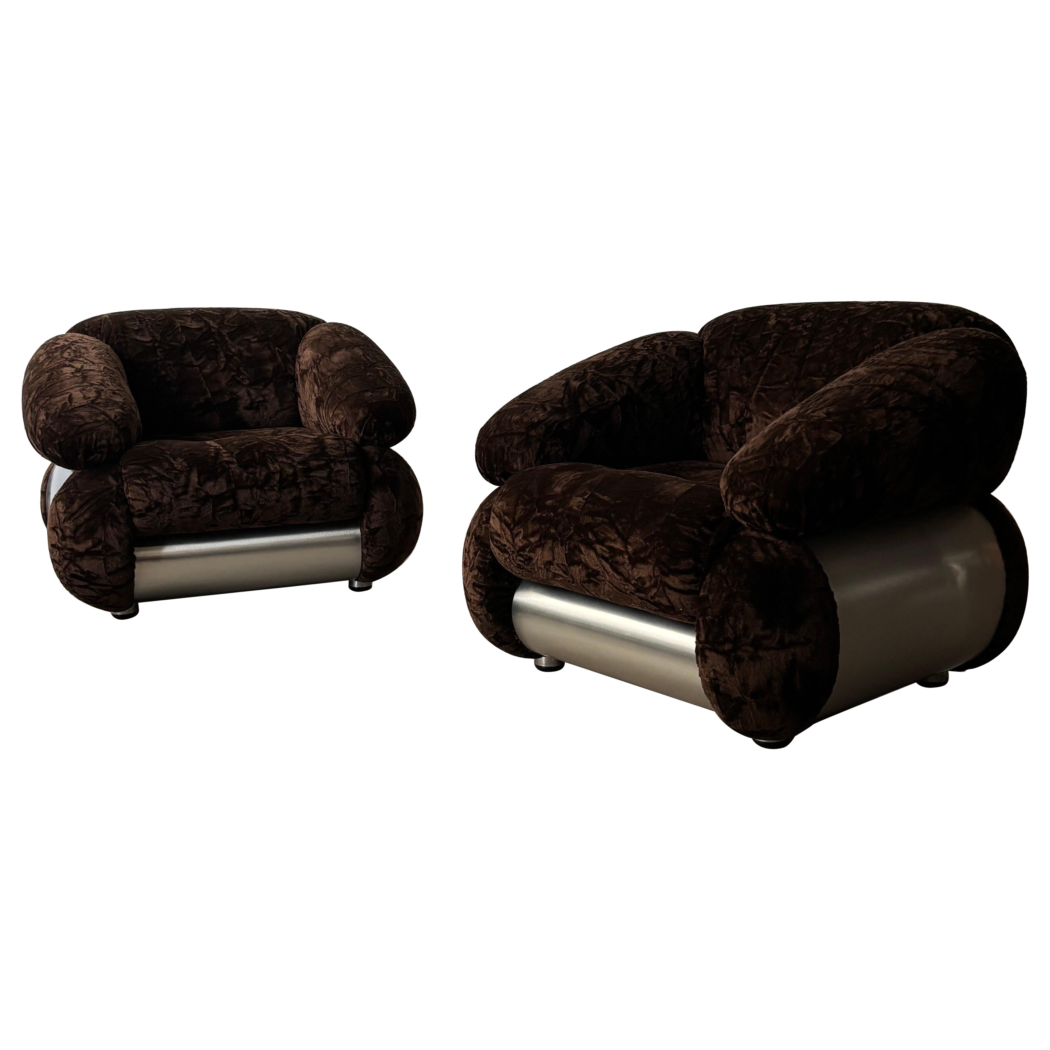 Pair of armchairs by Adriano Piazzesi, Italy 1970s