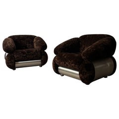 Pair of armchairs by Adriano Piazzesi, Italy 1970s