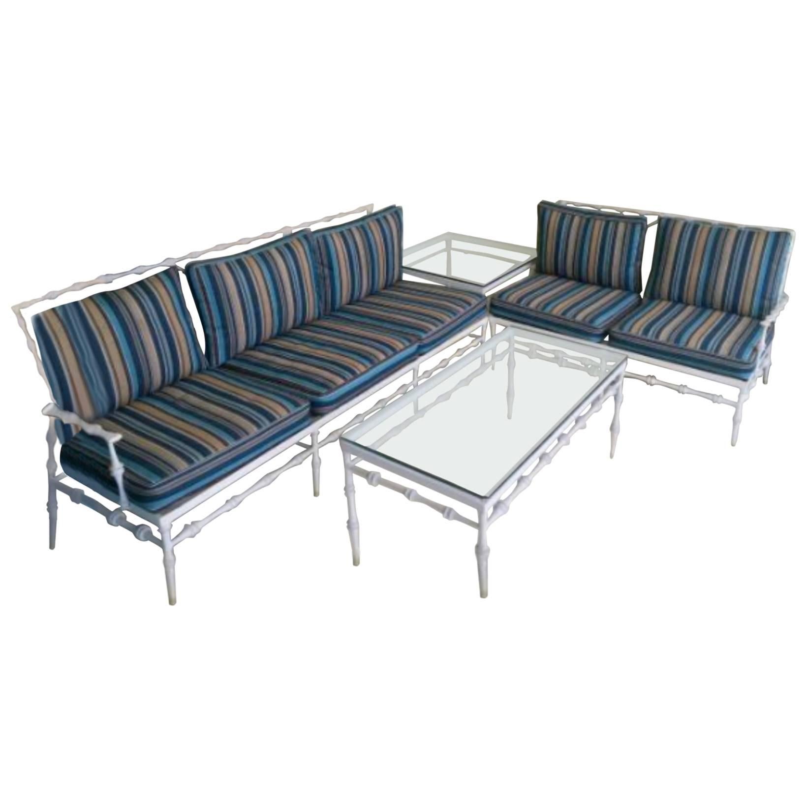 4 Pc Phyllis Morris Patio Set Sofa Sette Coffee & End Table Aluminum Porch Metal