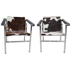 Le Corbusier Style LC1 Sling Chair in Cowhide by Design within Reach