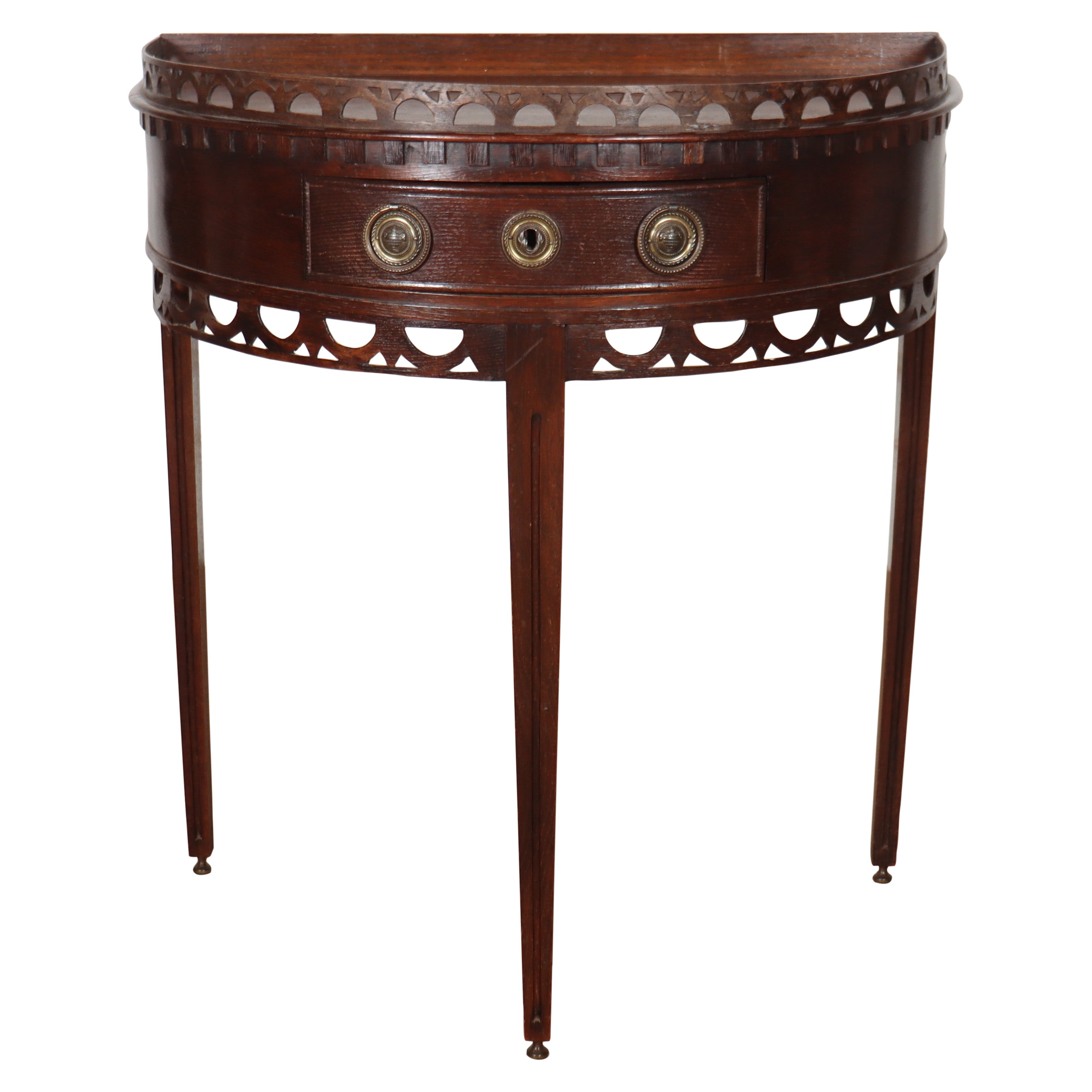 Tavolo consolle Demi-lune in Oak olandese
