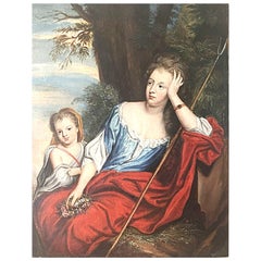 Ritratto del XVII secolo di  La signora Voss e Catherine Kneller tela ad olio