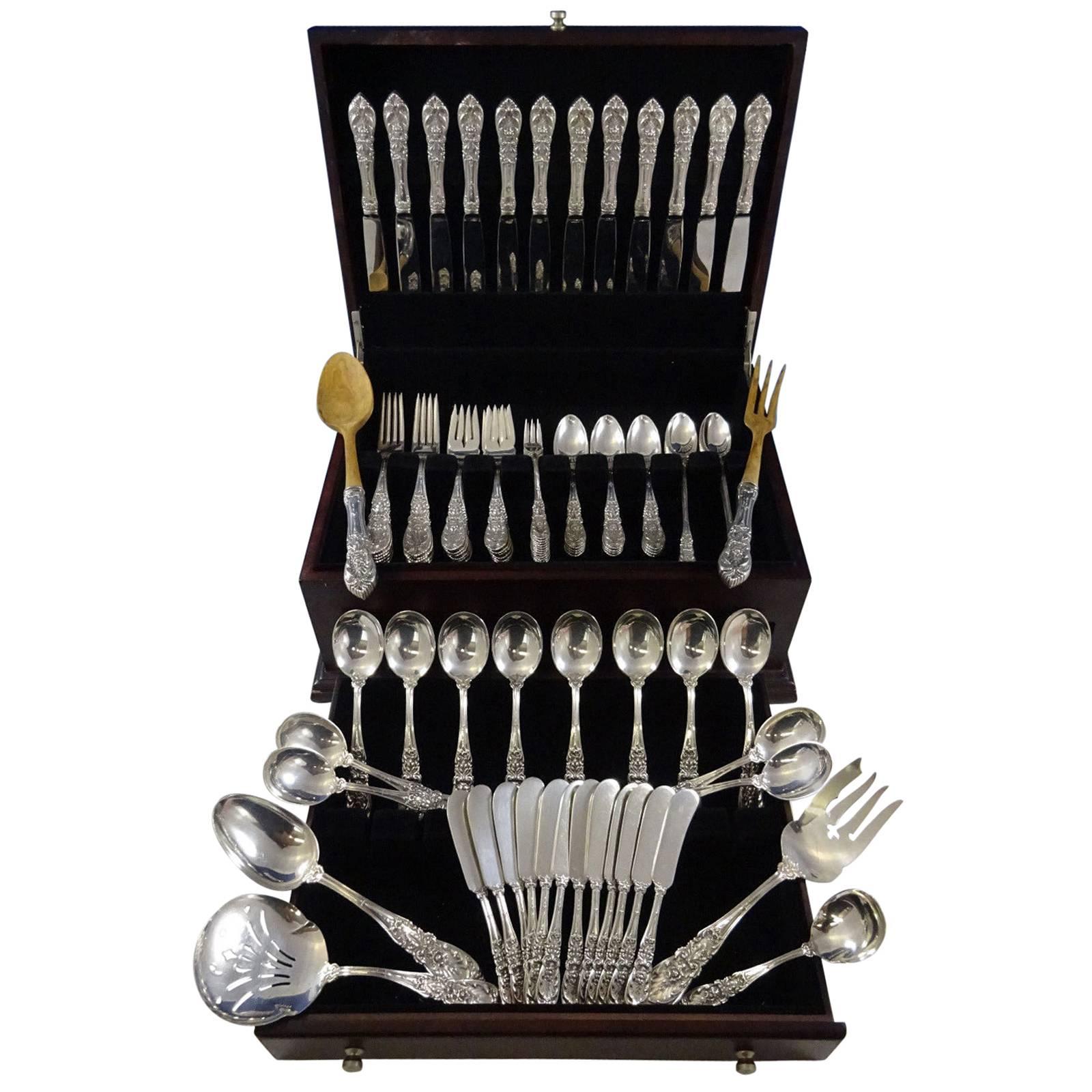 Richelieu by International Sterling Silver Flatware Set of 12 Service 102 Pieces For Sale