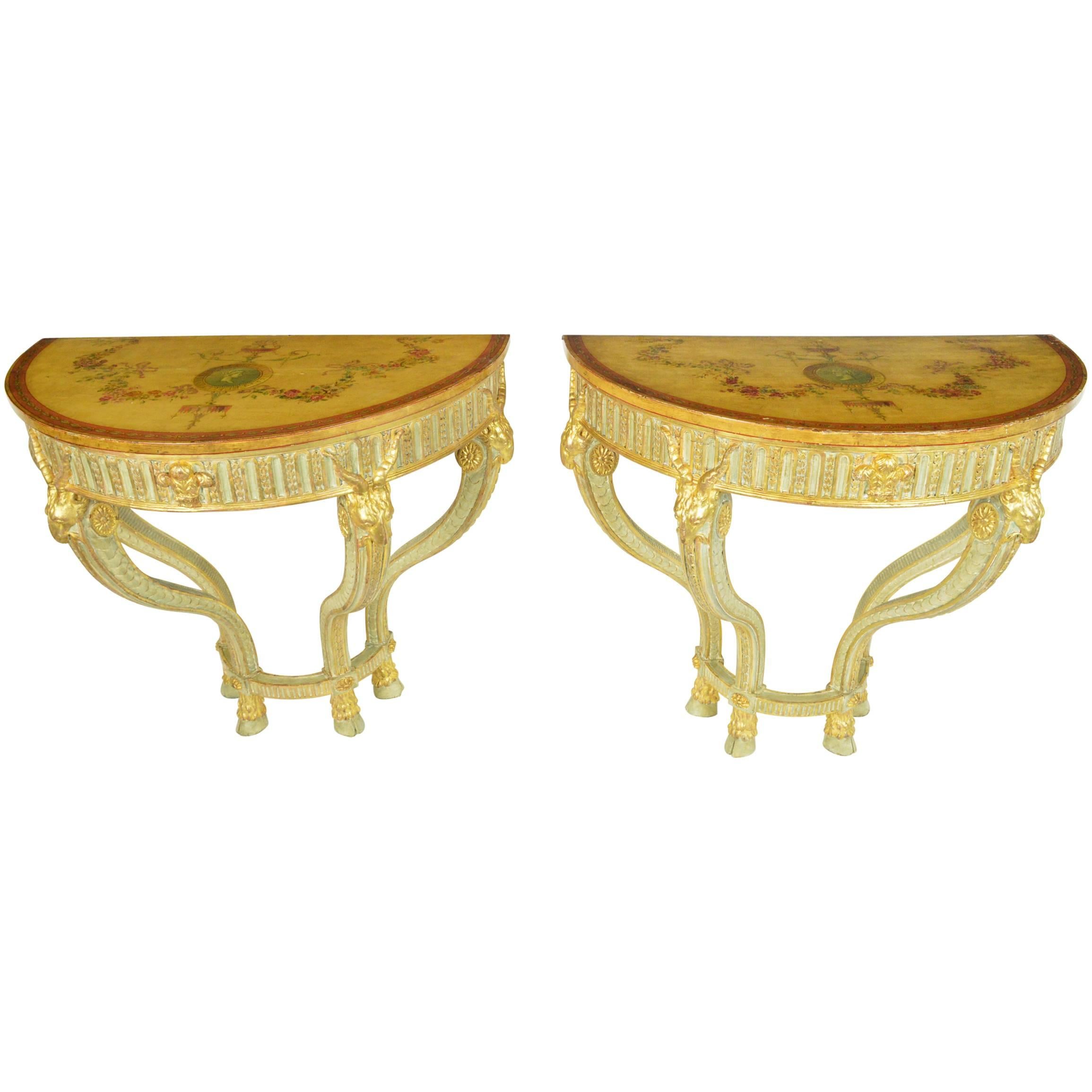 Fine Pair of 19th Century George III Style Console Tables For Sale