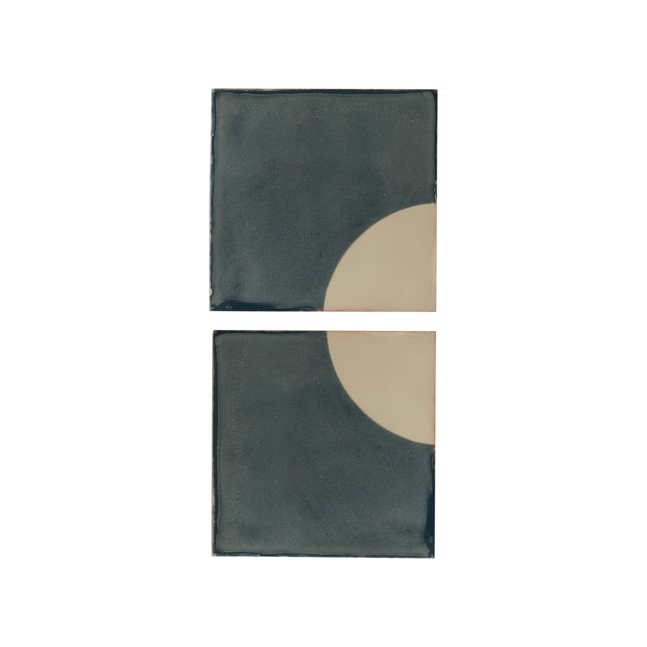 Tiles Moon Blue Ceramic Decorative Wall Lamp by Violaine d'Harcourt