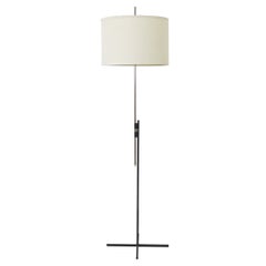 Lampadaire du milieu du siècle avec tige télescopique et base en métal en forme de X