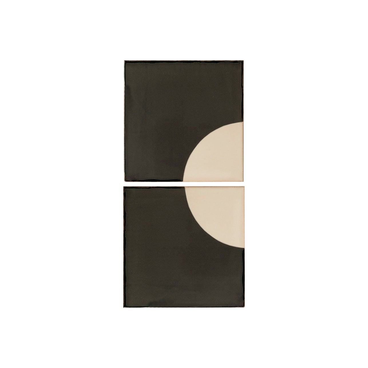 Tiles Moon Black Ceramic Decorative Wall Lamp by Violaine d'Harcourt