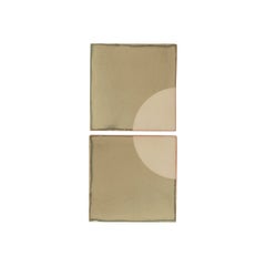 Tiles Moon Green Ceramic Decorative Wall Lamp by Violaine d'Harcourt