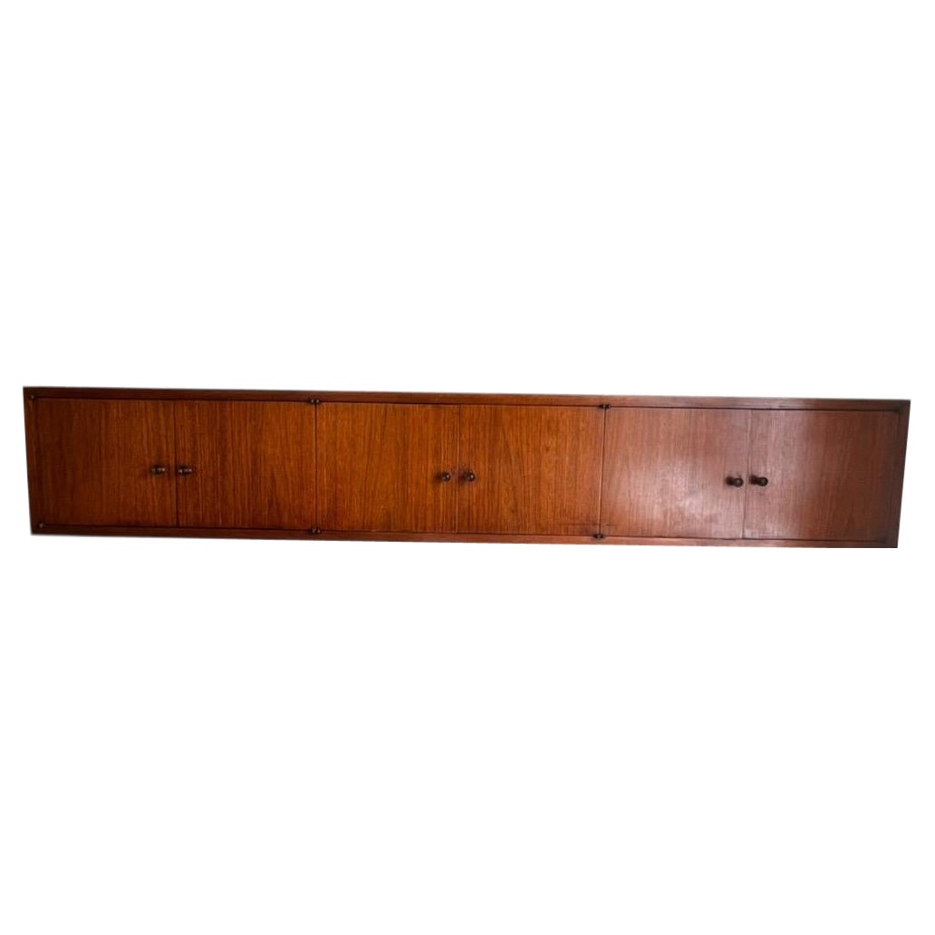 Vintage Mid Century Modern Floating Walnut Cabinet/Shelf/Credenza