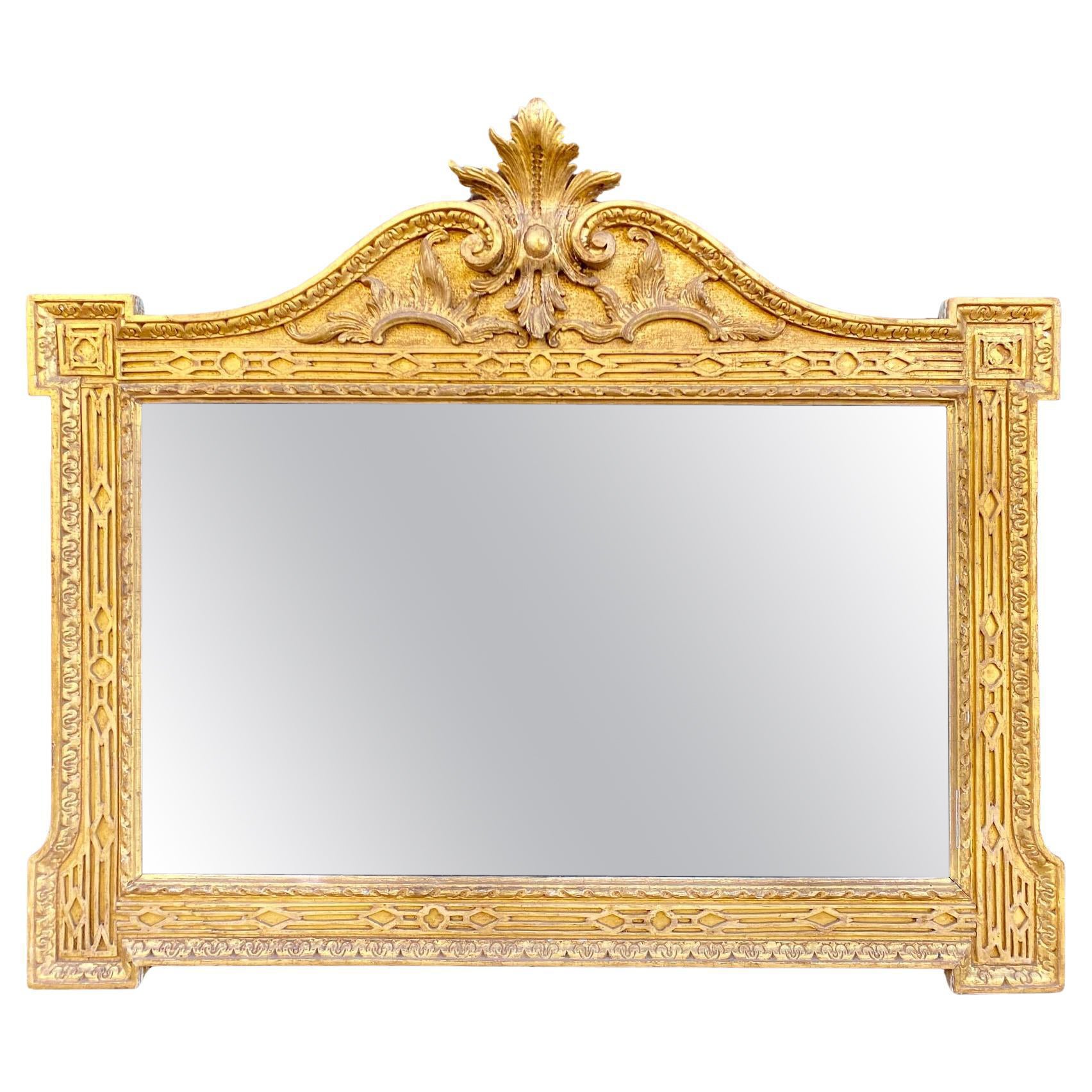 Anglais Géorgien  Miroir de cheminée Giltwood