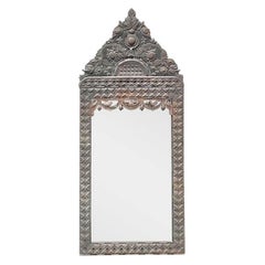 Vintage Boho Mexican Stamped Metal Mirror