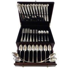 Williamsburg Shell by Stieff Sterling Silver Dinner Flatware Set Service 60 Pcs