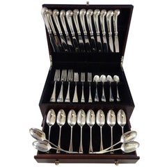 Williamsburg Shell by Stieff Sterling Silver Dinner Flatware Set Service 60 Pcs
