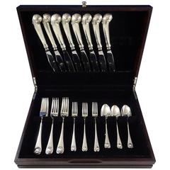 Williamsburg Shell by Stieff Sterling Silver Dinner Flatware Set Service 32 Pcs