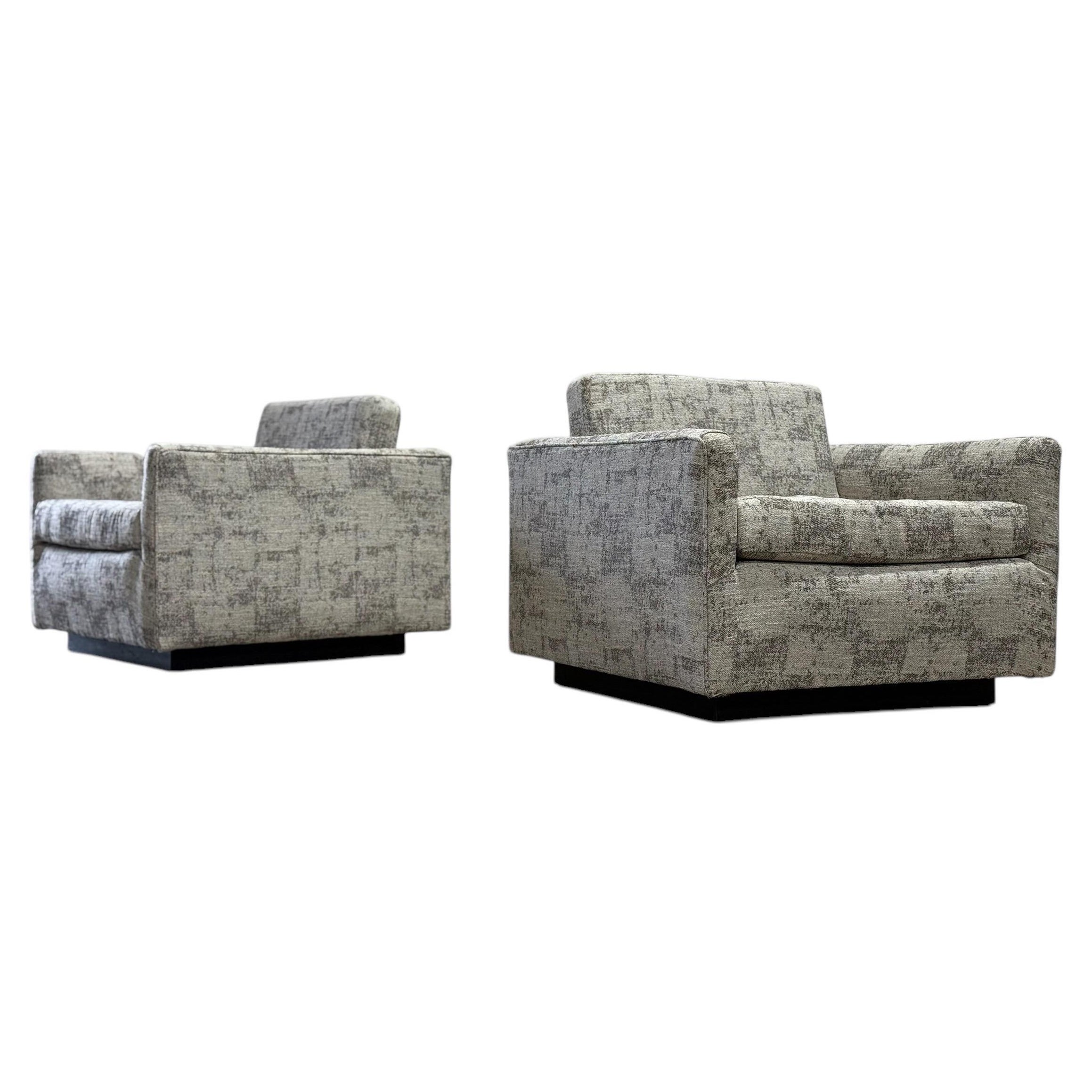 PAIRE Chaises longues cubiques du milieu du siècle par Harvey Probber -