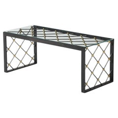 Vintage Iron & Glass Coffee Table