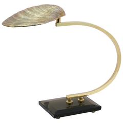 Modernist Brass Oyster Shell Table Lamp