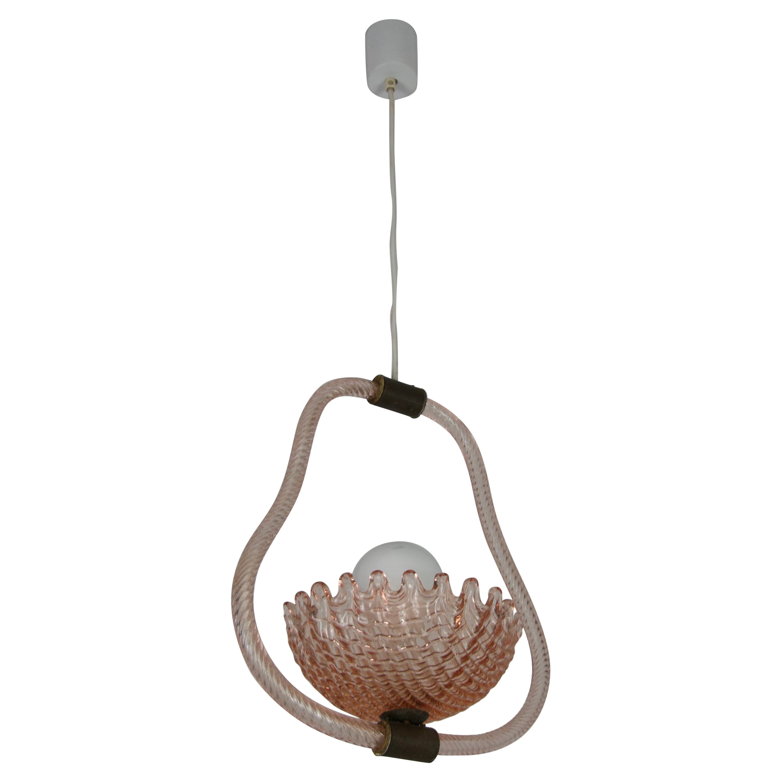 Murano Glass Chandelier by Barovier & Toso, Italy, 1940s
