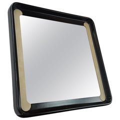 1970s square plastic and skai wall mirror