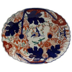 c. 1860-80 Plato oval japonés de Imari