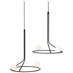 Colgante Moderno Iluminación de Techo Restaurante minimalismo Artista Blanco Vidrio Opaco