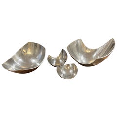 Set de 4 Michael Lax  Bols de service sculpturaux pour Metaal - aluminium