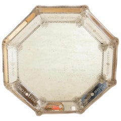 Italian Octagonal Venetian / Murano Glass Mirror