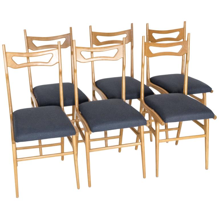Set of Six Italian Dining Chairs For Sale at 1stdibs