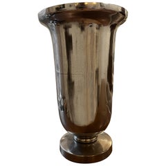 Vintage Art Deco Metallic Plated Vase Shaped Table Lamp - Ralph Lauren Asset Tag