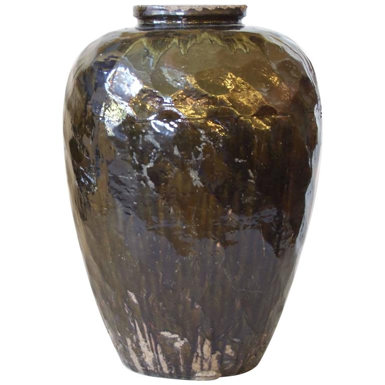 Antique Chinese Large Stoneware Pot, circa 1900 at 1stDibs