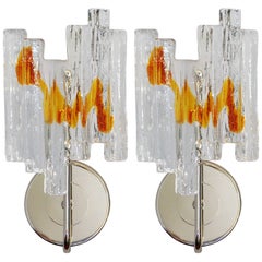 Pair of Geometric Sconces by Salviati