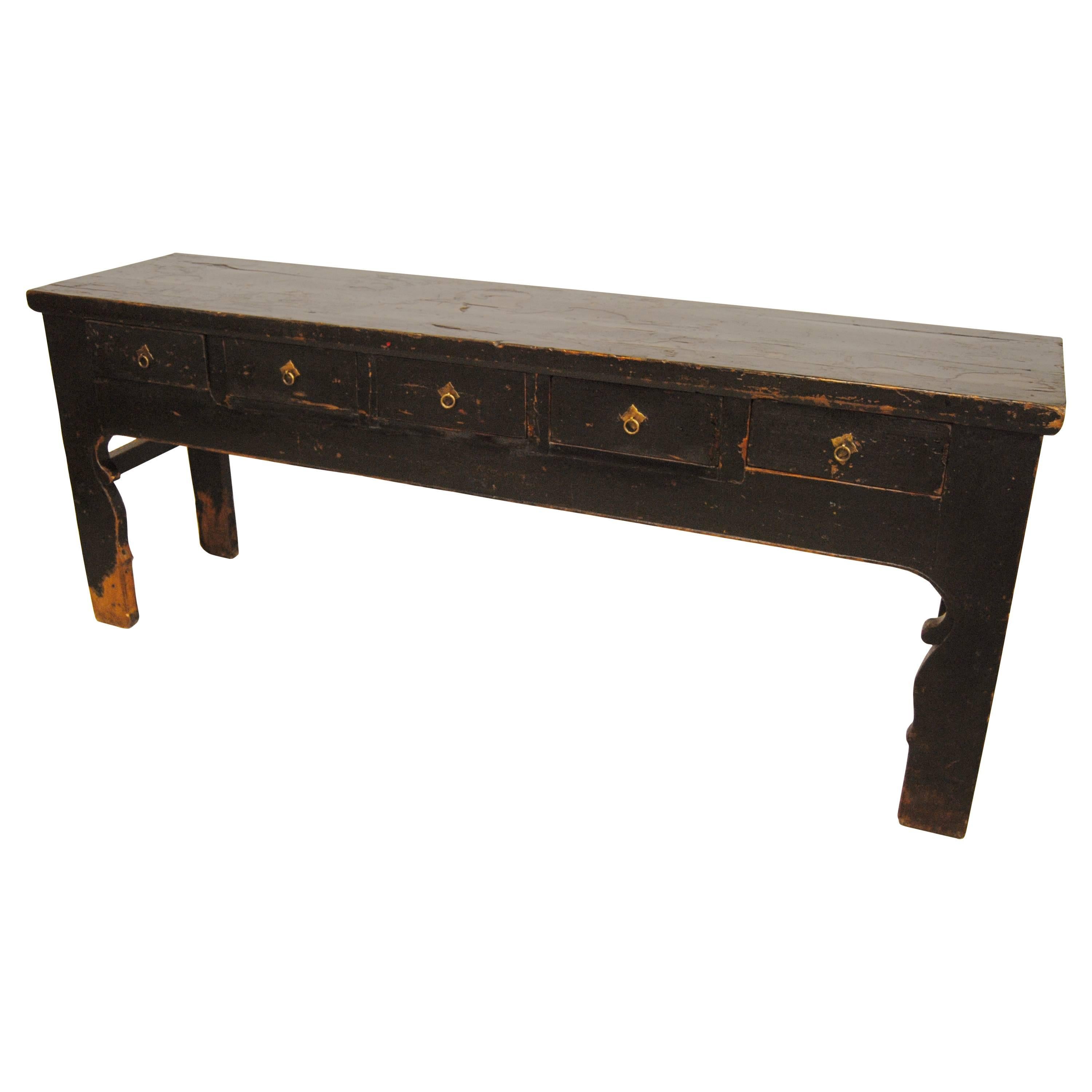 Antique Chinese Five Drawer Sideboard, Shanxi Province For Sale